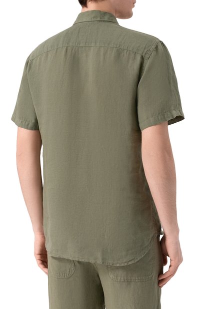 Льняная рубашка 120% LINO хаки цвета по цене 26250 руб., арт. 33ALIM1368/0115/000, фото 4 Льняная рубашка 120% LINO, арт. 33ALIM1368/0115/000, фото 4