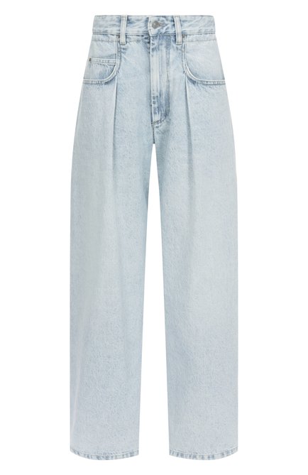 Женские джинсы ISABEL MARANT ETOILE голубого цвета, арт. 25PPA0501FB/C1H01E | Фото 1 (Драгоценные камни: Проставлено; Материал внешний: Хлопок; Длина (брюки, джинсы): Стандартные; Материал сплава: Проставлено)
