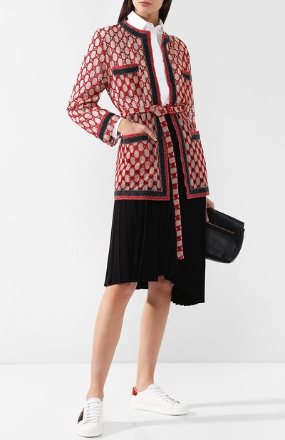 Хлопковый жакет с поясом и контрастной отделкой GUCCI, арт. 512931/ZKD23, фото 2