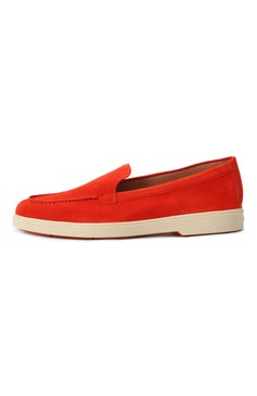 Женские замшевые лоферы SANTONI красного цвета, арт. WUYG58856TISNPYL | Фото 4 (Каблук высота: Низкий; Материал внешний: Натуральная кожа, Замша; Материал сплава: Проставлено; Подошва: Платформа; Драгоценные камни: Проставлено; Материал внутренний: Натуральная кожа)
