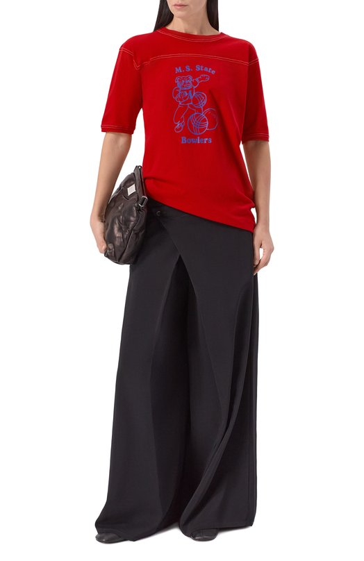 Хлопковая футболка Maison Margiela S51GC0540/S24575 Красный  S51GC0540/S24575 Фото 2