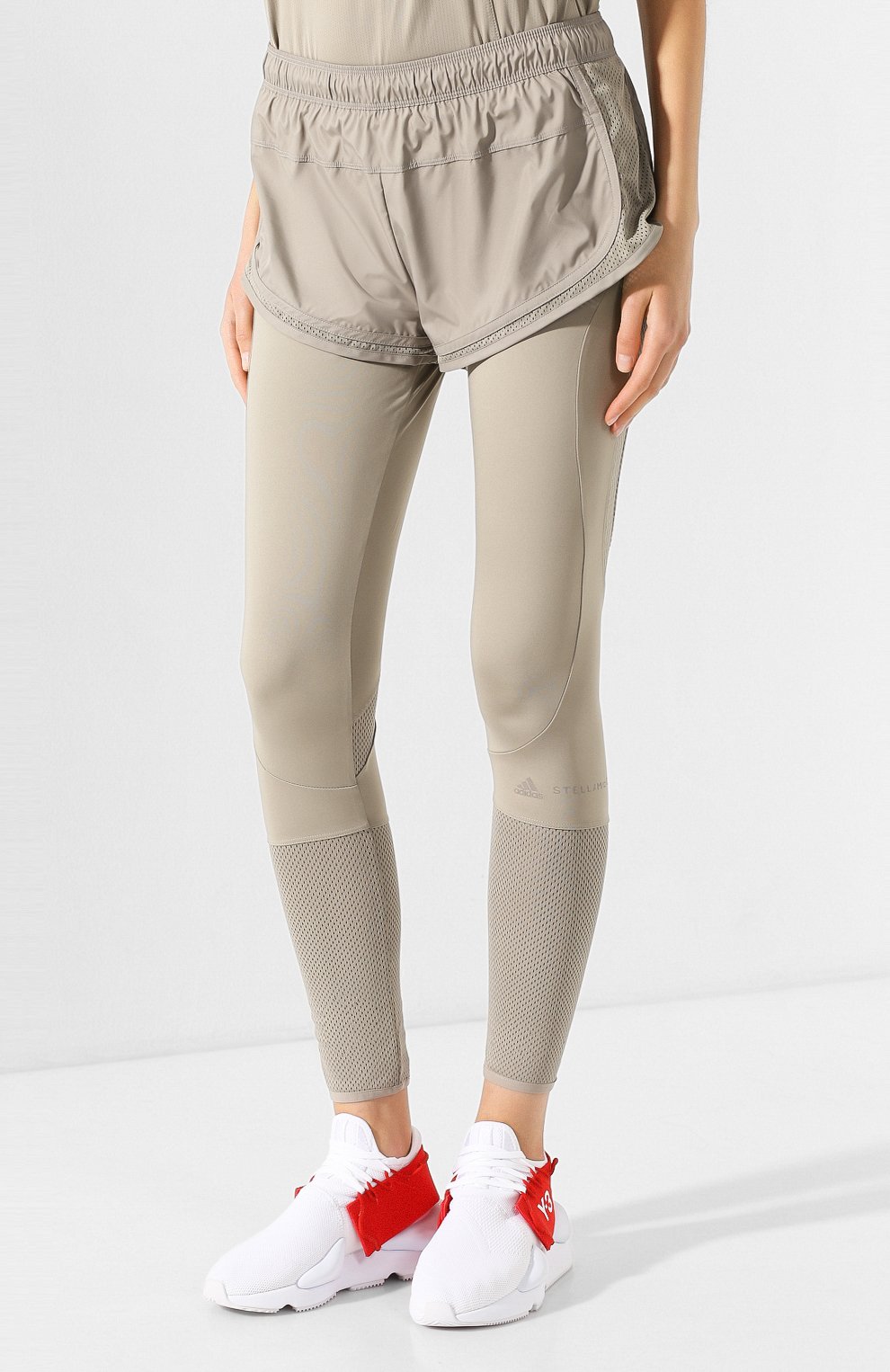 Легинсы с шортами ADIDAS BY STELLA MCCARTNEY хаки цвета по цене 6995 руб., арт. FK9728, фото 3 Легинсы с шортами ADIDAS BY STELLA MCCARTNEY, арт. FK9728, фото 3