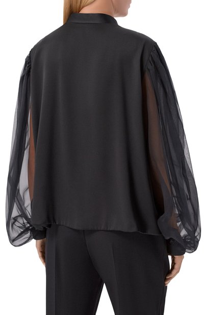 Атласная блузка с отделкой стразами GIORGIO ARMANI, арт. GW004387/AF30225, фото 4