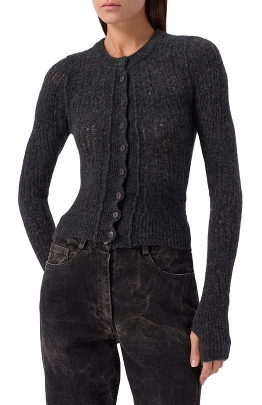 Шерстяной кардиган Isabel Benenato DK250F25 Серый  DK250F25 Фото 3