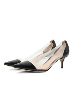 Комбинированные туфли plexi 55 GIANVITO ROSSI, арт. G21481.55RIC.VGLNETR, фото 1