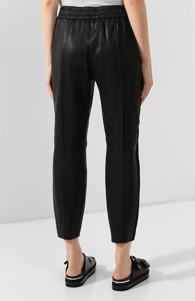 Кожаные брюки SPRWMN черного цвета по цене 99500 руб., арт. J0G-011-L/SLIM J0GGER SATEEN TUX, фото 4 Кожаные брюки SPRWMN, арт. J0G-011-L/SLIM J0GGER SATEEN TUX, фото 4