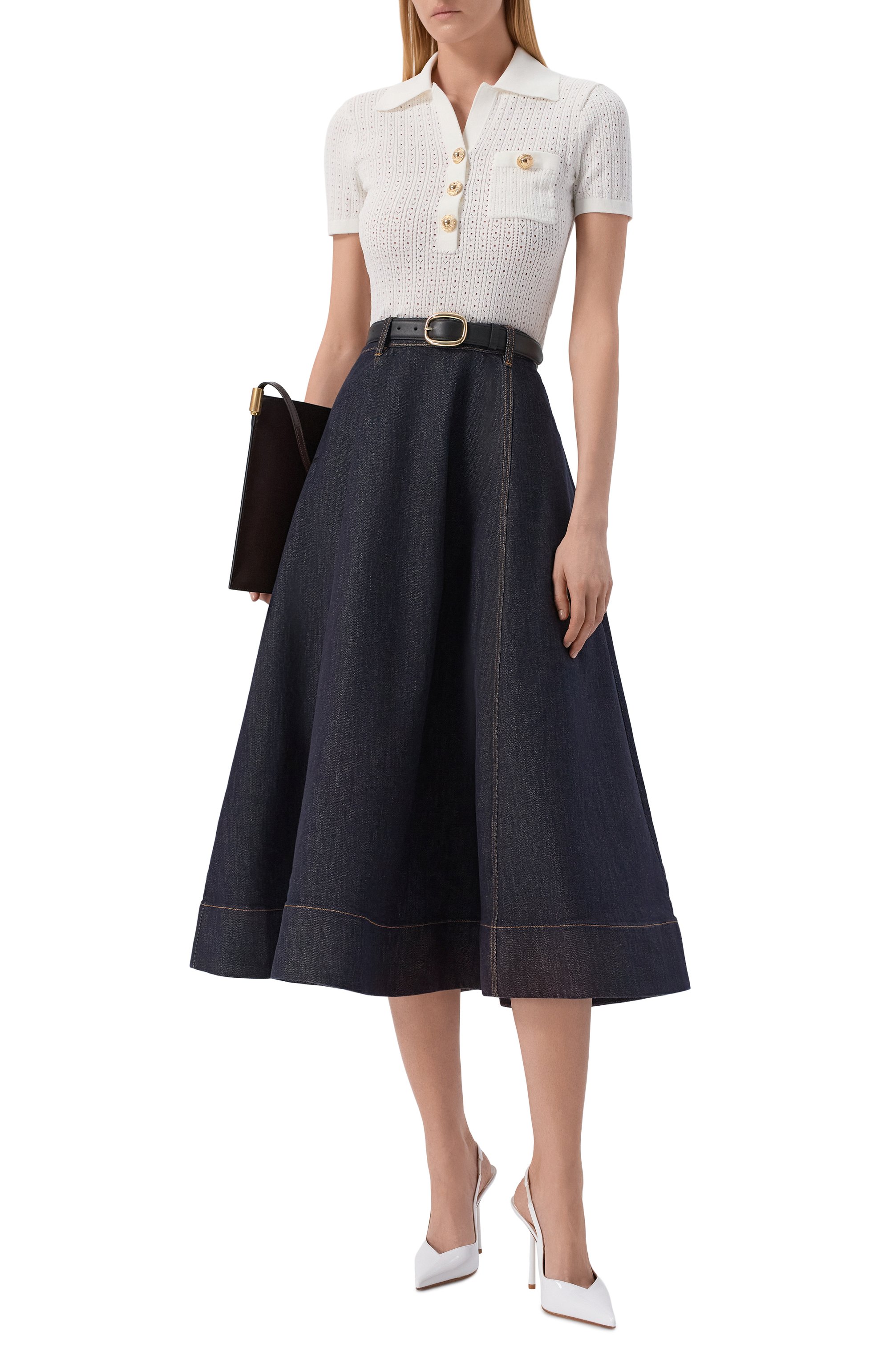 Джинсовая юбка SELF-PORTRAIT, арт. RS26828MSKBL, фото 2