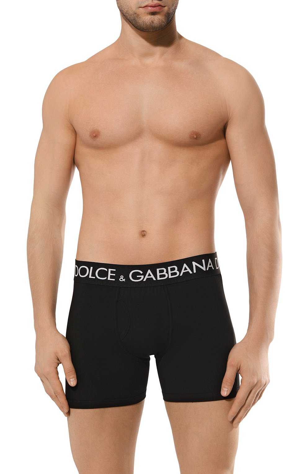 Хлопковые боксеры DOLCE & GABBANA черного цвета по цене 10400 руб., арт. M4E20J/FUEB0, фото 2 Хлопковые боксеры DOLCE & GABBANA, арт. M4E20J/FUEB0, фото 2