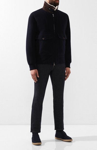 Замшевые ботинки ALDO BRUE темно-синего цвета по цене 43900 руб., арт. AB5351H-VE, фото 2 Замшевые ботинки ALDO BRUE, арт. AB5351H-VE, фото 2