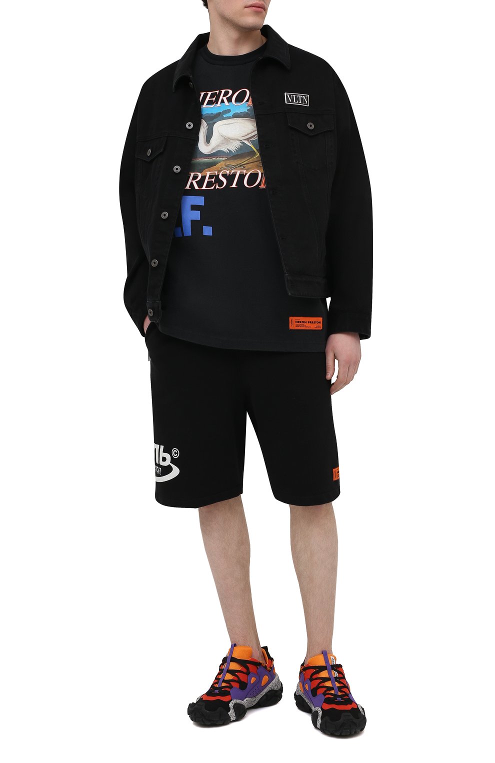 Хлопковые шорты HERON PRESTON черного цвета по цене 28300 руб., арт. HMCI007R21JER0011001, фото 2 Хлопковые шорты HERON PRESTON, арт. HMCI007R21JER0011001, фото 2