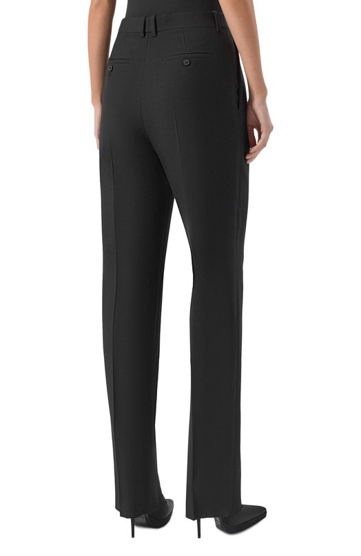 Шерстяные брюки Saint Laurent 837054/Y7B73 Чёрный  837054/Y7B73 Фото 4