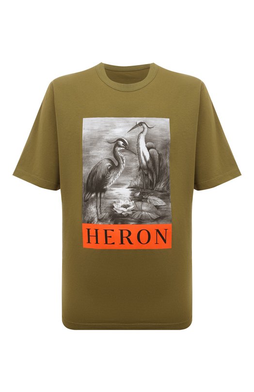 

Хлопковая футболка Heron Preston, Хаки