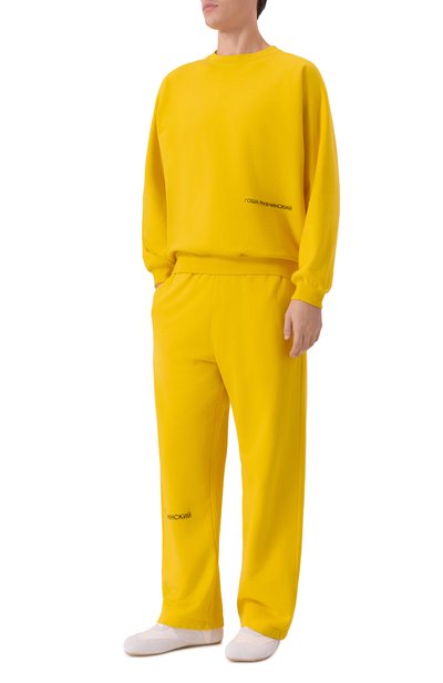 Хлопковые брюки ГОША РУБЧИНСКИЙ, арт. SWP_0301_YELLOW, фото 2