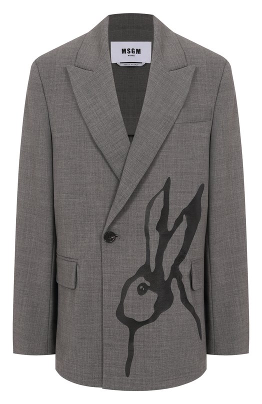 Шерстяной жакет MSGM 3941MDG25X/257605 Серый 3941MDG25X/257605