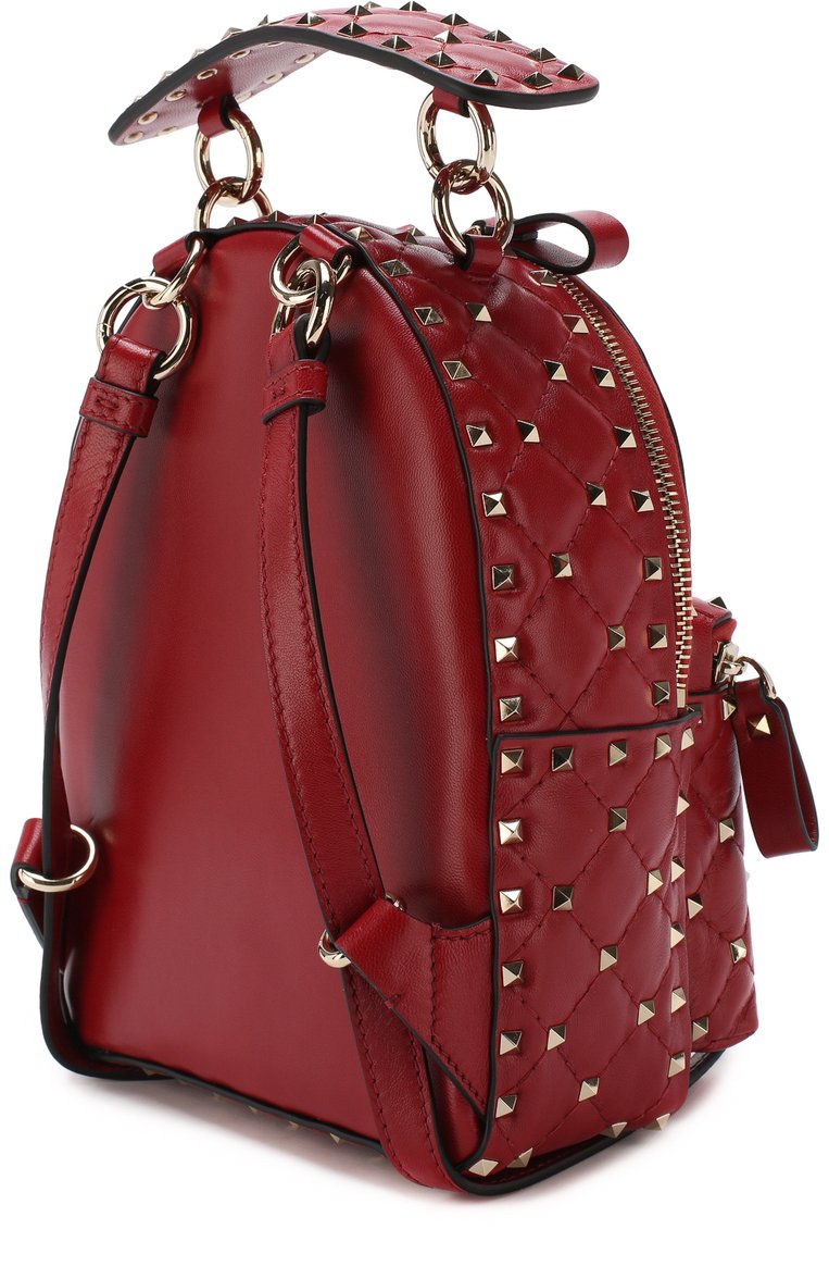 Женский рюкзак rockstud spike mini VALENTINO красного цвета, арт. PW0B0B63/NAP | Фото 3 (Статус проверки: Проверено, Проверена категория; Материал: Натуральная кожа; Размер: mini; Стили: Кэжуэл; Материал сплава: Проверено, Проставлено; Драгоценные камни: Проставлено)