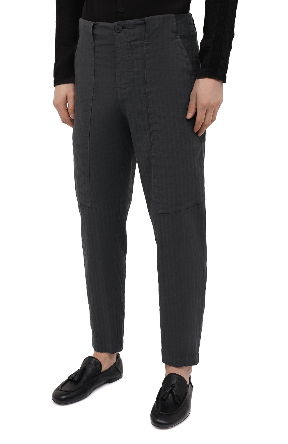 Брюки из хлопка и льна TRANSIT темно-серого цвета по цене 32050 руб., арт. CFUTRNH170, фото 3 Брюки из хлопка и льна TRANSIT, арт. CFUTRNH170, фото 3