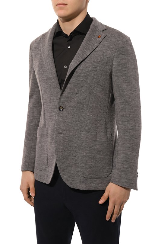 Пиджак из шерсти и хлопка Sartoria Latorre JD74/JG072 Серый  JD74/JG072 Фото 4