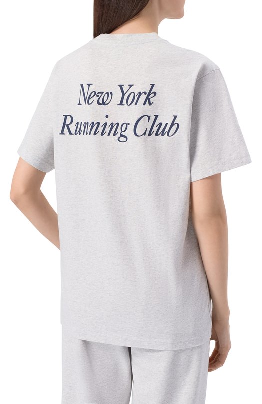 Хлопковая футболка Sporty and Rich T004362175GY03 Серый  T004362175GY03 Фото 4