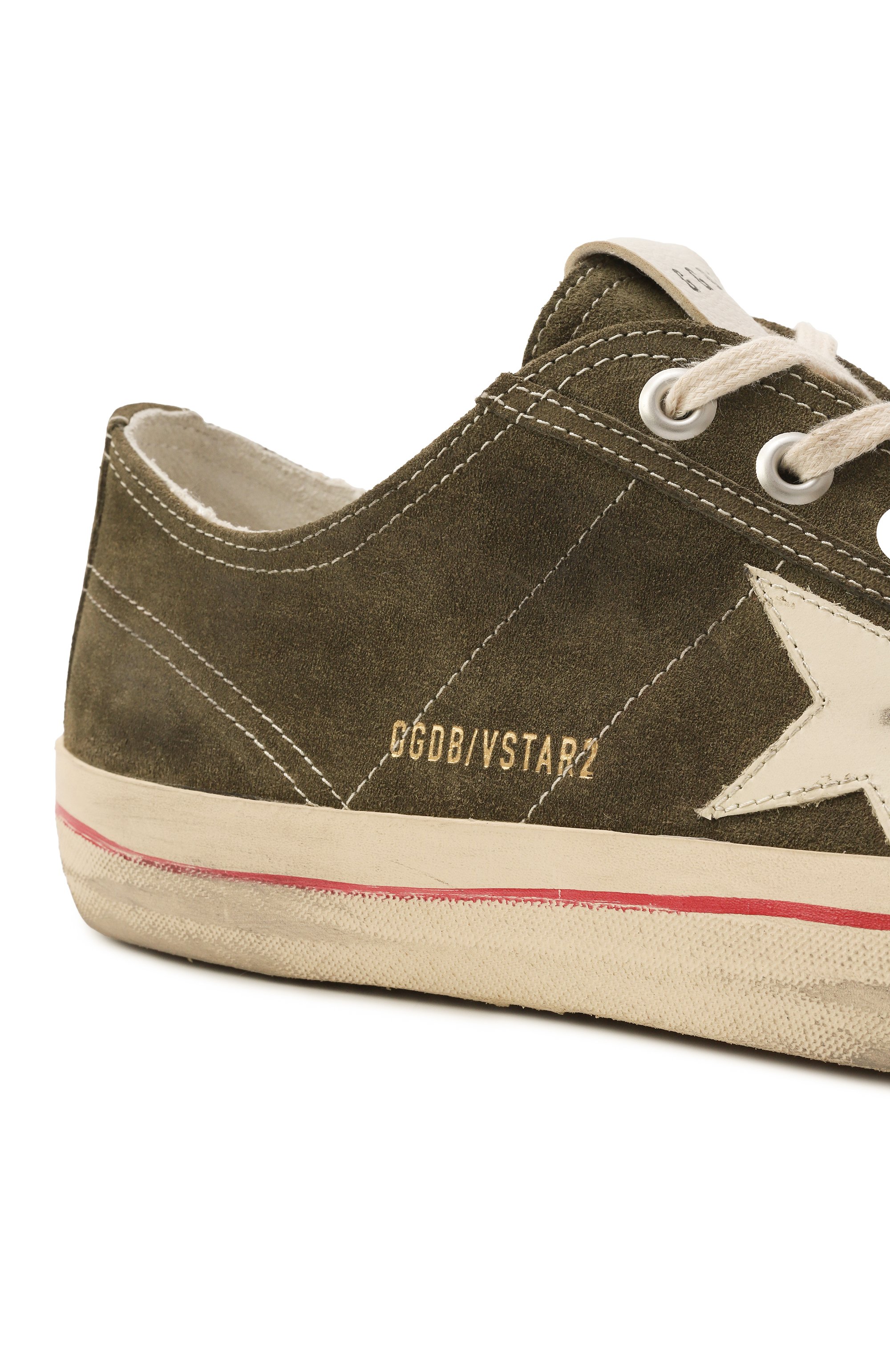Замшевые кеды v-star GOLDEN GOOSE DELUXE BRAND темно-зеленого цвета по цене 61550 руб., арт. GMF00129.F003417, фото 7 Замшевые кеды v-star GOLDEN GOOSE DELUXE BRAND, арт. GMF00129.F003417, фото 7