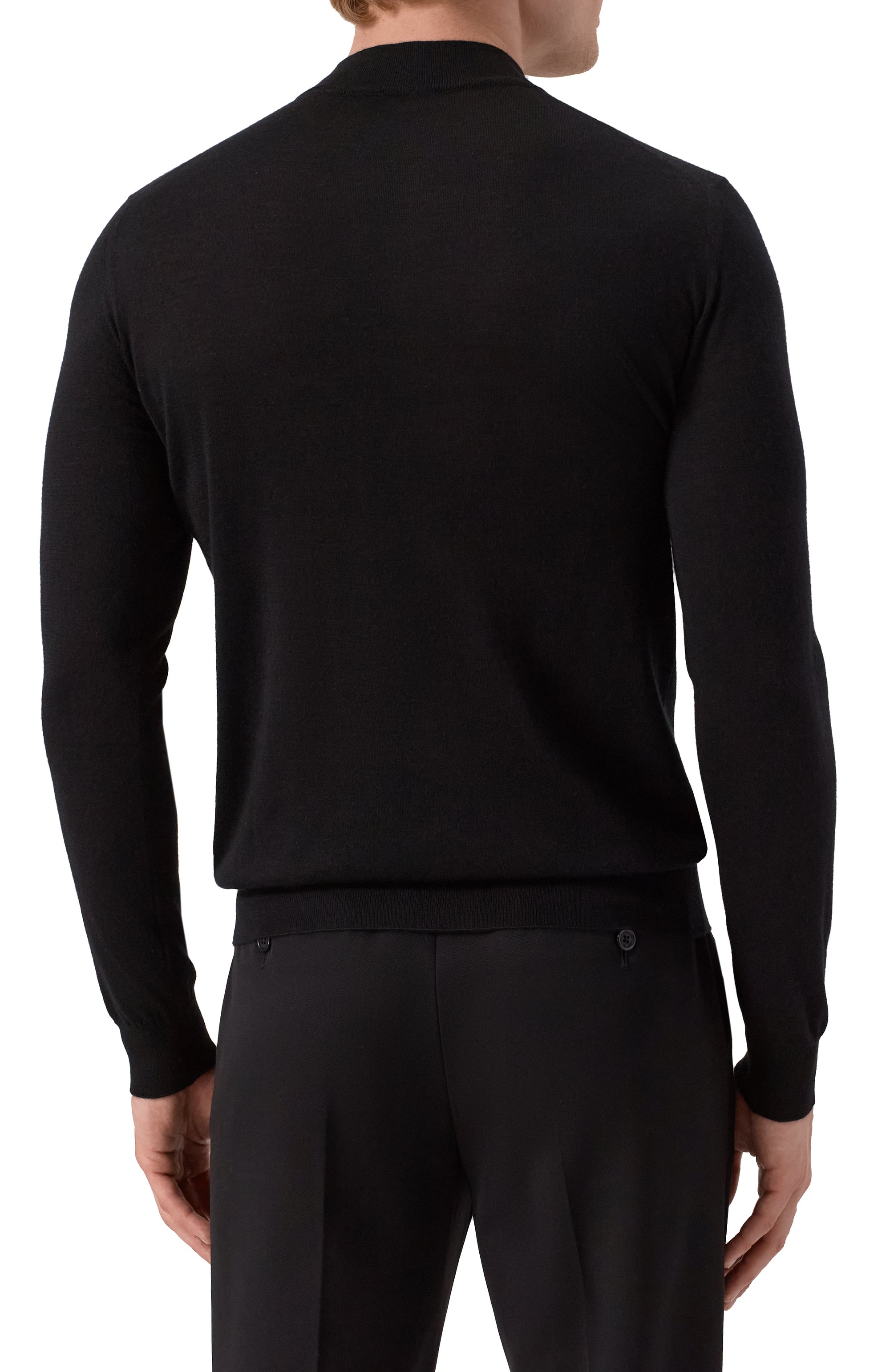 Водолазка из кашемира и шелка FEDELI черного цвета по цене 78400 руб., арт. MU007090, фото 4 Водолазка из кашемира и шелка FEDELI, арт. MU007090, фото 4