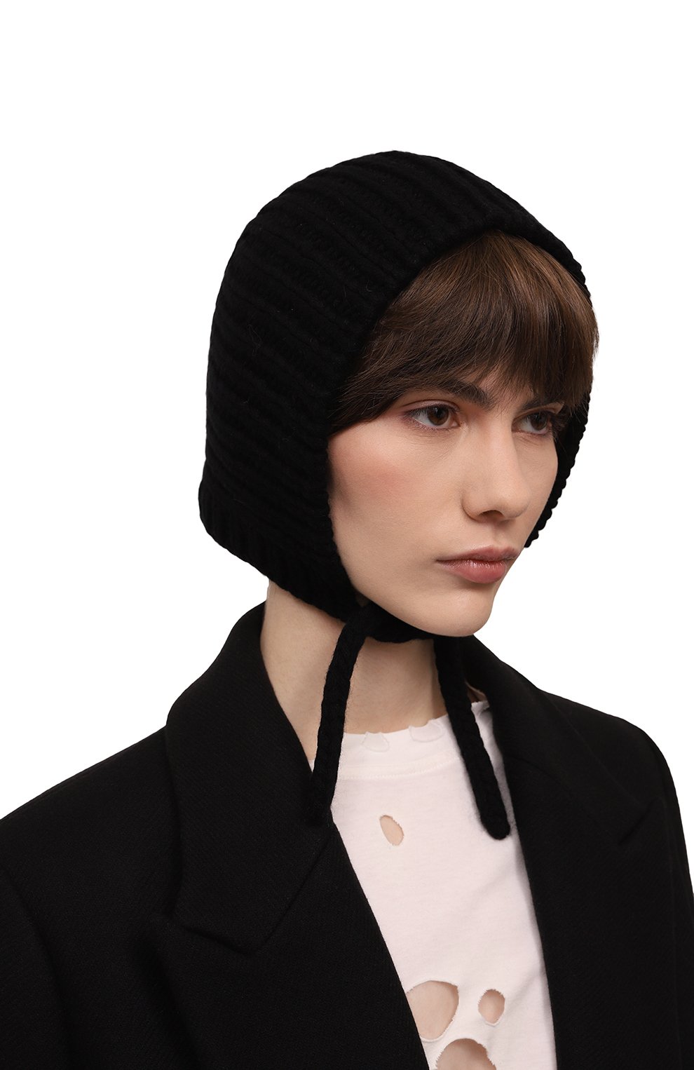 Косынка из шерсти и кашемира PERVERT черного цвета по цене 14000 руб., арт. PE23/KER02/60-41-08, фото 2 Косынка из шерсти и кашемира PERVERT, арт. PE23/KER02/60-41-08, фото 2