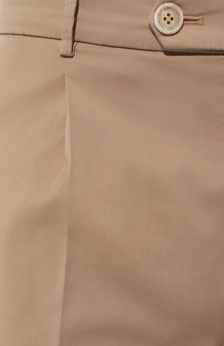 Мужские хлопковые брюки BRUNELLO CUCINELLI бежевого цвета, арт. M289LE1450 | Фото 5 (Длина (брюки, джинсы): Стандартные; Материал внешний: Хлопок; Случай: Повседневный; Стили: Кэжуэл; Автоматизация ТО: Проставлено; Автоматизация состава: Проставлено)