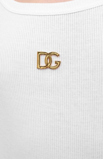 Хлопковая майка DOLCE & GABBANA белого цвета по цене 35600 руб., арт. F8K97Z/FU7AV, фото 5 Хлопковая майка DOLCE & GABBANA, арт. F8K97Z/FU7AV, фото 5