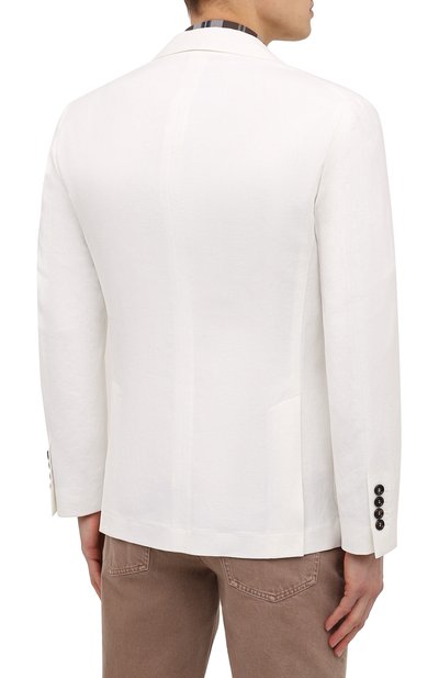 Льняной пиджак BRUNELLO CUCINELLI белого цвета по цене 451500 руб., арт. MW4317BND, фото 4 Льняной пиджак BRUNELLO CUCINELLI, арт. MW4317BND, фото 4