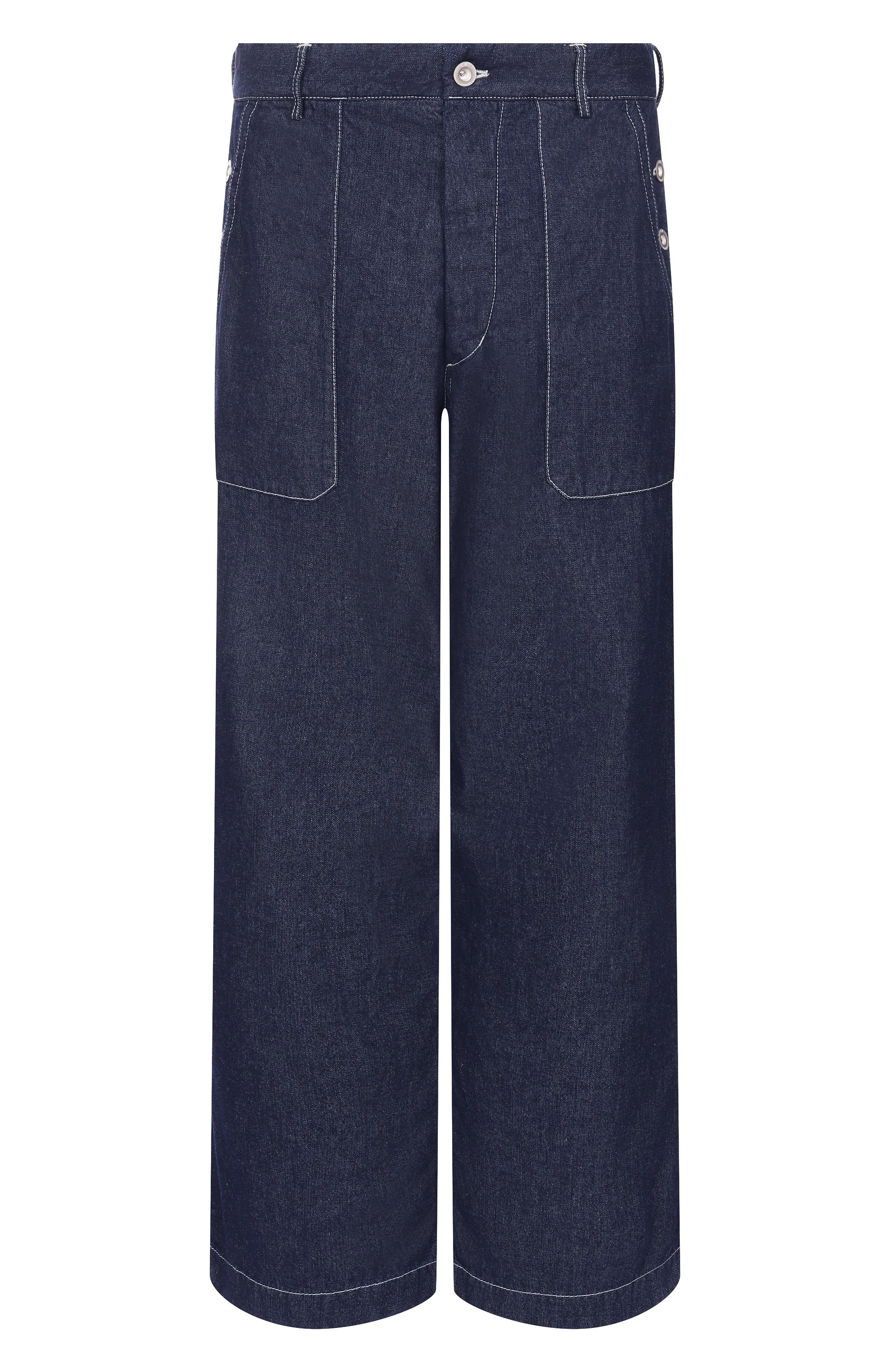 Хлопковые брюки C.P. COMPANY темно-синего цвета по цене 52750 руб., арт. 18CMPA157A110295W, фото 1 Хлопковые брюки C.P. COMPANY, арт. 18CMPA157A110295W, фото 1