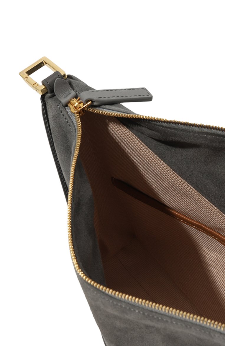 Женская сумка flex MLOUYE темно-серого цвета, арт. 10-017 | Фото 5 (Сумки-технические: Сумки top-handle; Размер: medium; Материал: Натуральная кожа; Материал сплава: Проставлено; Драгоценные камни: Проставлено)