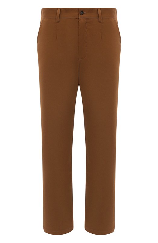 Хлопковые брюки Dolce & Gabbana GV5ZHT/FUFML Коричневый GV5ZHT/FUFML
