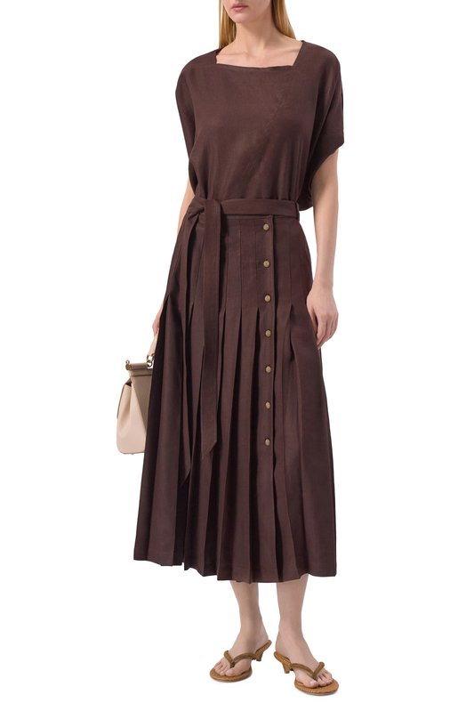 Льняной топ Loro Piana FAP2894 Коричневый  FAP2894 Фото 2