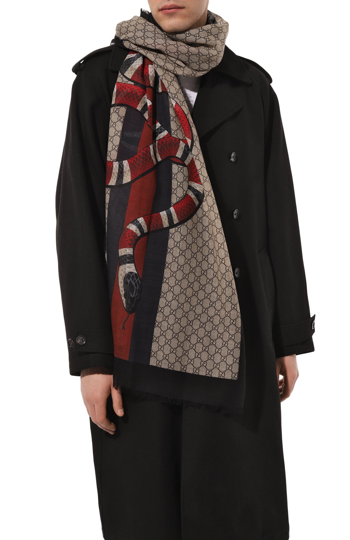 Шерстяной шарф GUCCI бежевого цвета по цене 51840 руб., арт. 429733 4G200, фото 2 Шерстяной шарф GUCCI, арт. 429733 4G200, фото 2