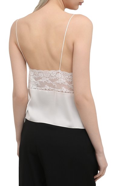 Шелковый топ SAINT LAURENT белого цвета по цене 115500 руб., арт. 648880/Y7B20, фото 4 Шелковый топ SAINT LAURENT, арт. 648880/Y7B20, фото 4