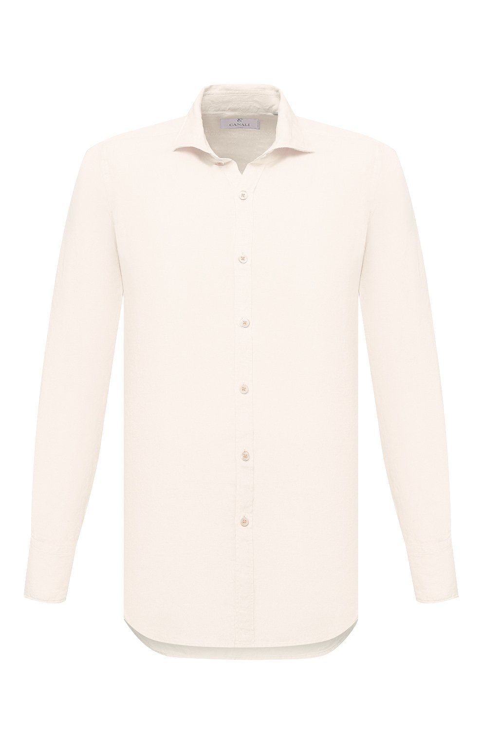 Льняная рубашка CANALI белого цвета по цене 26600 руб., арт. L7B1/GM02128, фото 1 Льняная рубашка CANALI, арт. L7B1/GM02128, фото 1