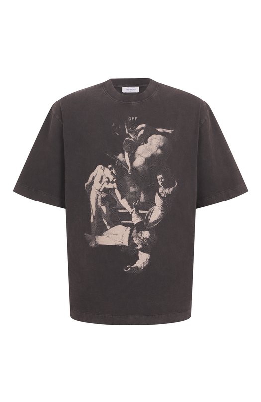 Хлопковая футболка Off-White 0MAA120S25JER00H Серый 0MAA120S25JER00H