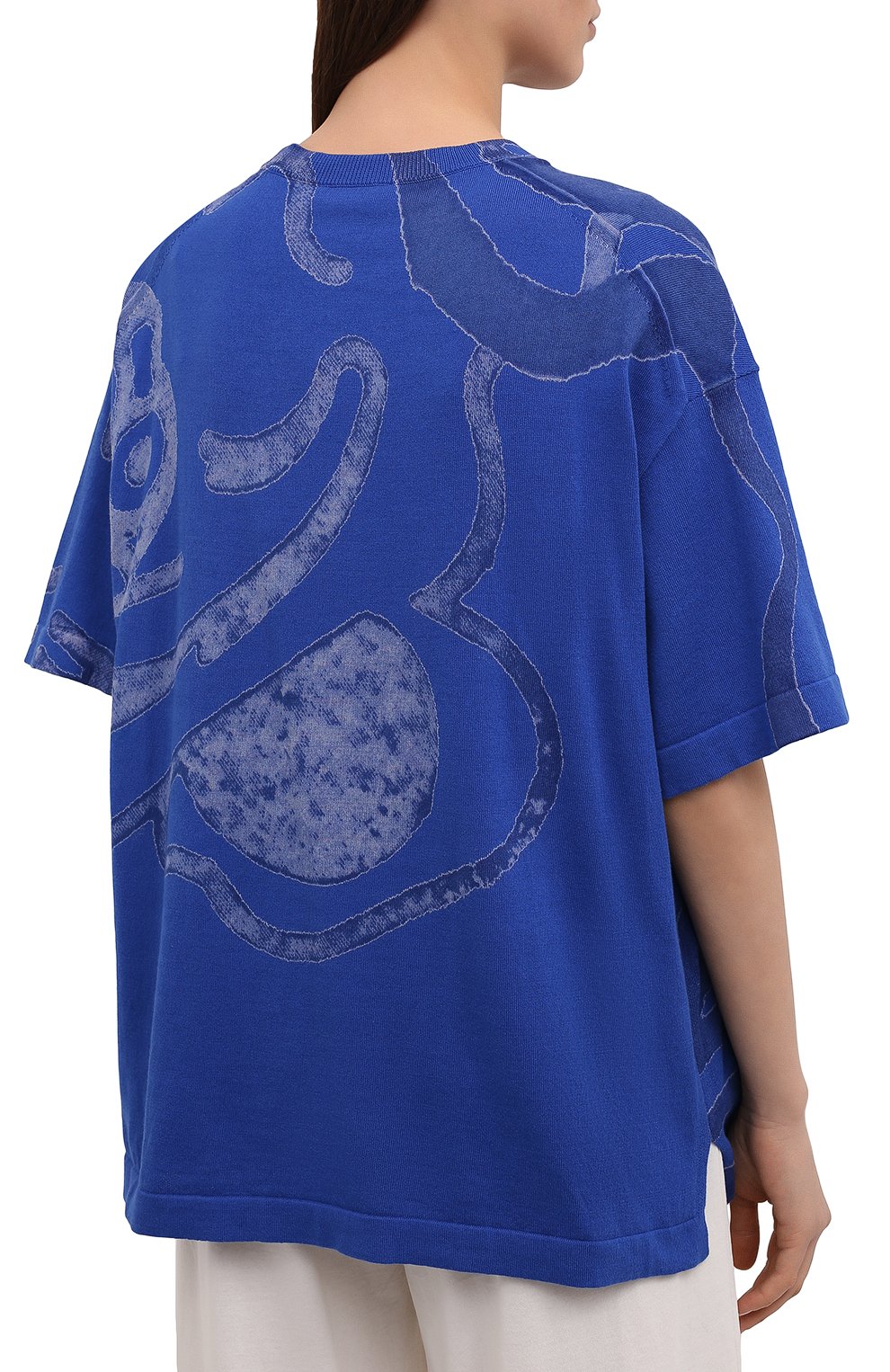 Хлопковая футболка KENZO синего цвета по цене 32550 руб., арт. FB52PU5873TD, фото 4 Хлопковая футболка KENZO, арт. FB52PU5873TD, фото 4
