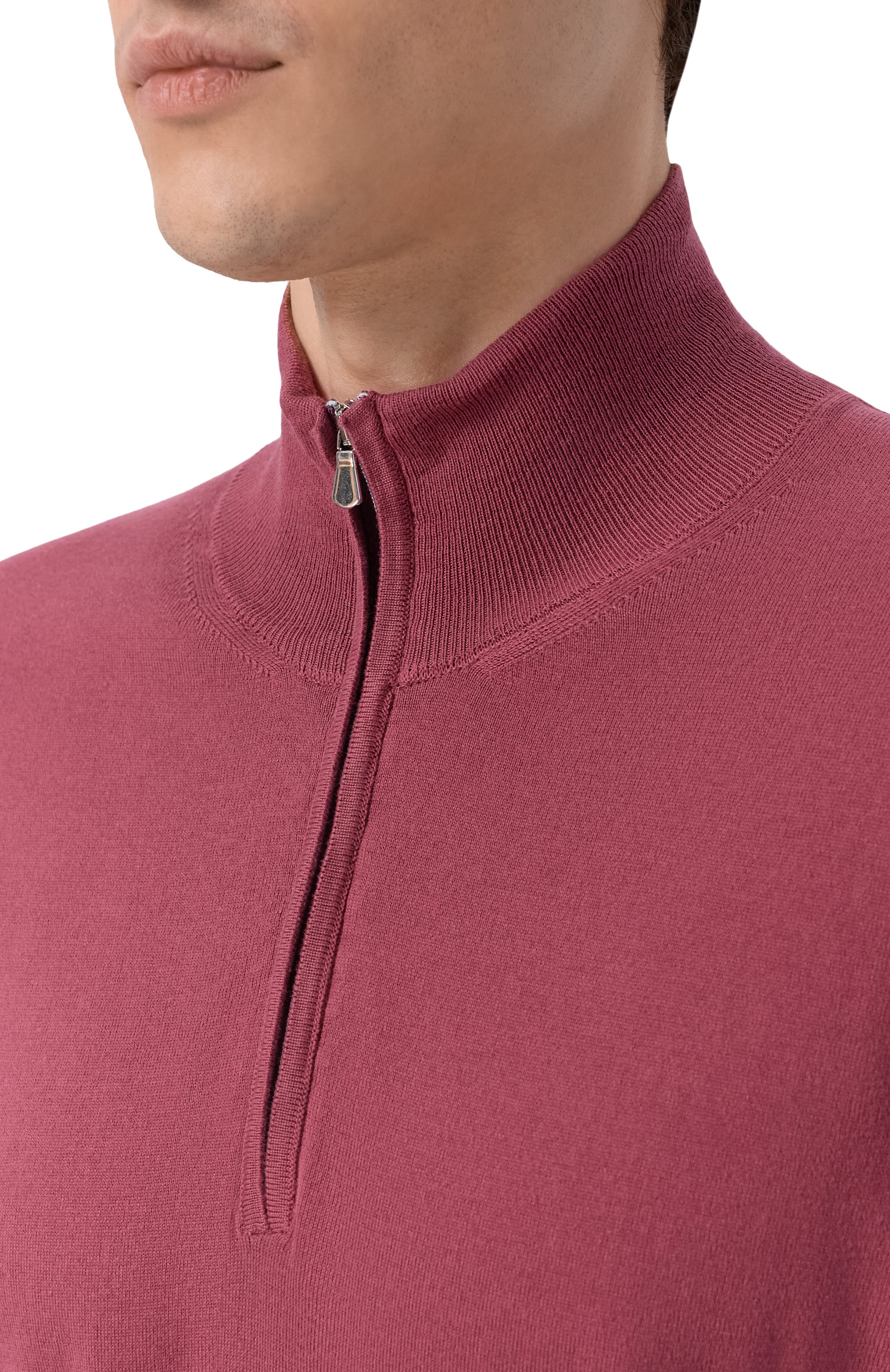 Хлопковый джемпер ANDREA CAMPAGNA бордового цвета по цене 41600 руб., арт. M5426-8062, фото 5 Хлопковый джемпер ANDREA CAMPAGNA, арт. M5426-8062, фото 5