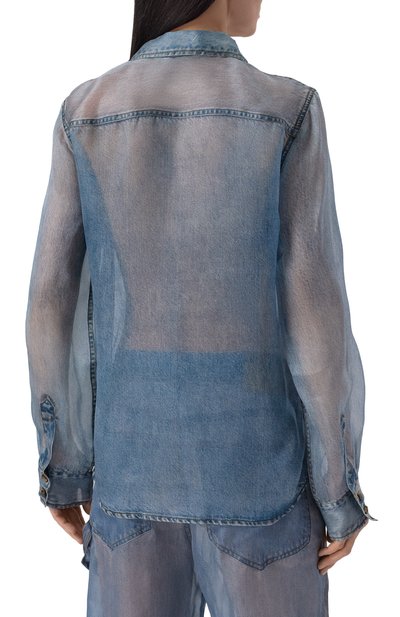 Шелковая рубашка HAIKURE синего цвета по цене 87550 руб., арт. HEW060820R001L0890, фото 4 Шелковая рубашка HAIKURE, арт. HEW060820R001L0890, фото 4