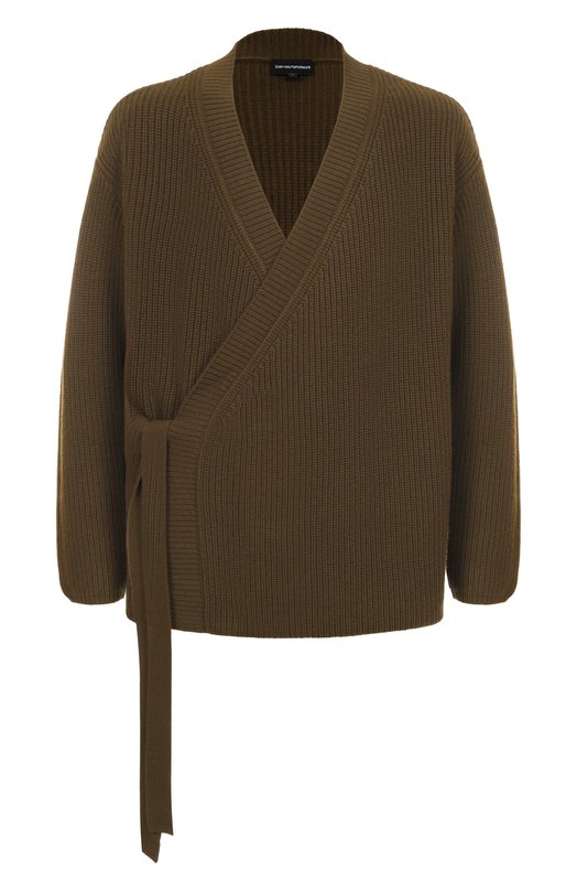 Шерстяной кардиган Emporio Armani EM004376/AF21497 Хаки EM004376/AF21497