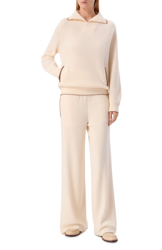 Брюки из шерсти и кашемира Kiton DMKY001K0545H01 Кремовый  DMKY001K0545H01 Фото 2