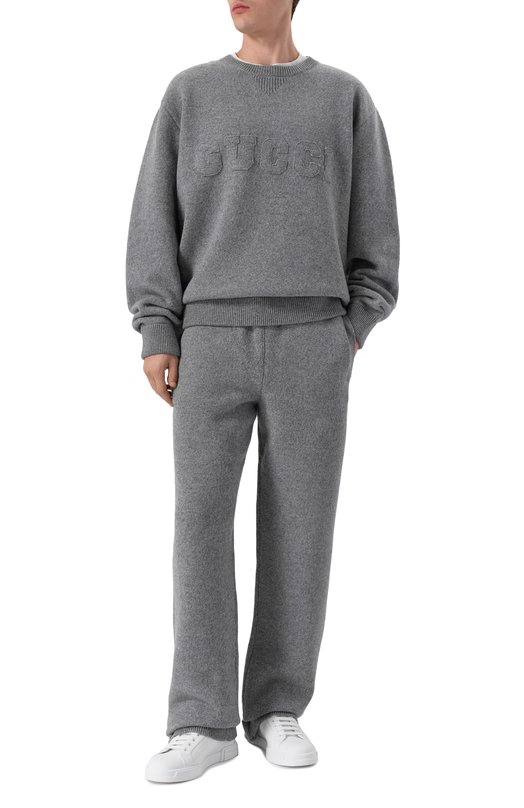 Шерстяные брюки Gucci 815002/XKEK0 Серый  815002/XKEK0 Фото 2