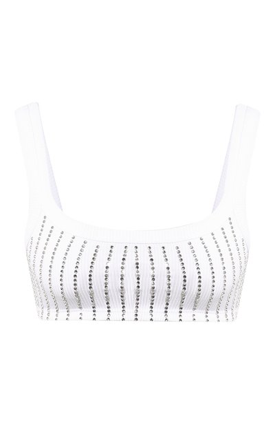 Женский хлопковый топ с отделкой стразами THE ATTICO, арт. 247WCT275