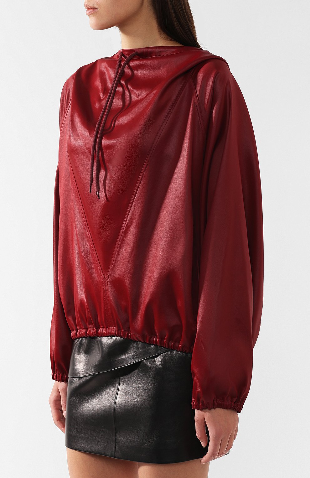 Блузка с капюшоном GIVENCHY бордового цвета по цене 97200 руб., арт. BW706D11F9, фото 3 Блузка с капюшоном GIVENCHY, арт. BW706D11F9, фото 3