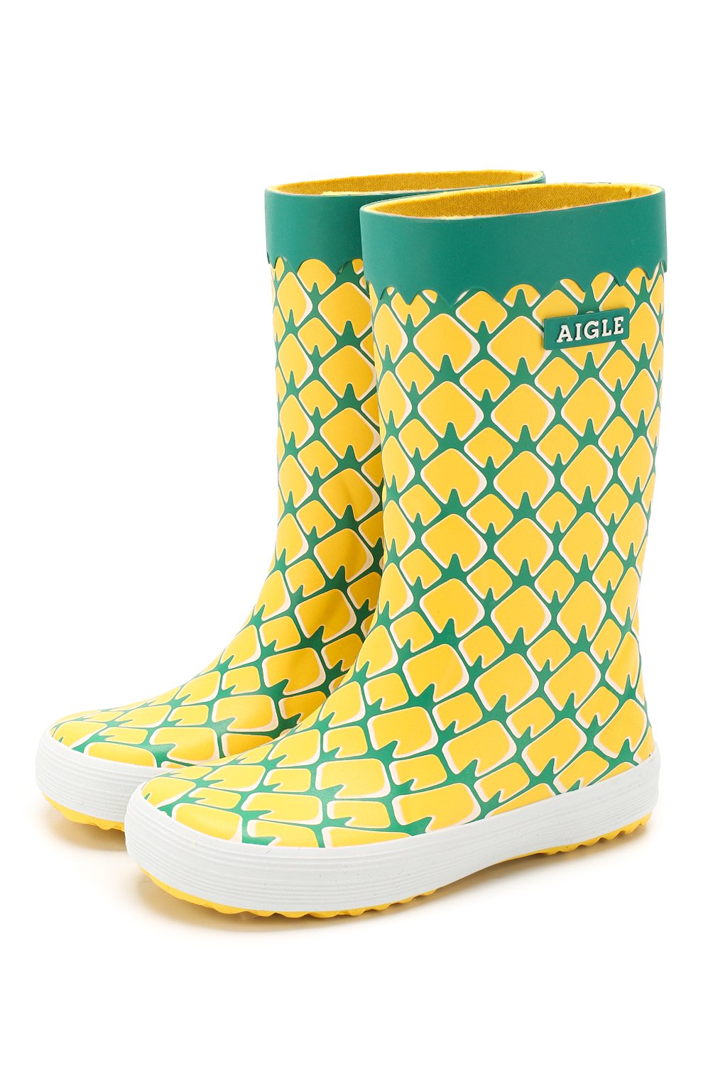 Сапоги резиновые AIGLE желтого цвета по цене 5625 руб., арт. 382662/L0LLY P0P FUN, фото 1 Сапоги резиновые AIGLE, арт. 382662/L0LLY P0P FUN, фото 1