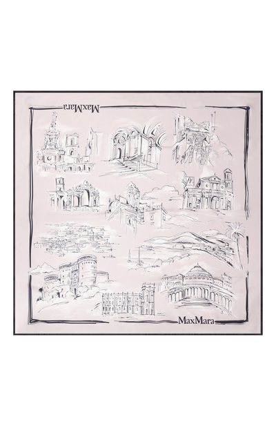 Шелковый платок MAX MARA кремового цвета по цене 37100 руб., арт. MXACARRE90W2, фото 4 Шелковый платок MAX MARA, арт. MXACARRE90W2, фото 4