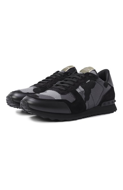 Мужские текстильные кроссовки rockrunner VALENTINO черного цвета, арт. 6Y2S0723/QRK | Фото 1 (Подошва: Массивная; Материал внутренний: Текстиль; Материал сплава: Проставлено; Драгоценные камни: Проставлено; Материал внешний: Текстиль)