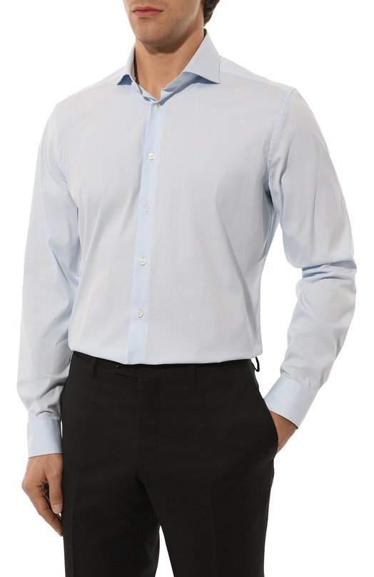 Хлопковая сорочка Corneliani 94P002-9411474 Голубой  94P002-9411474 Фото 3