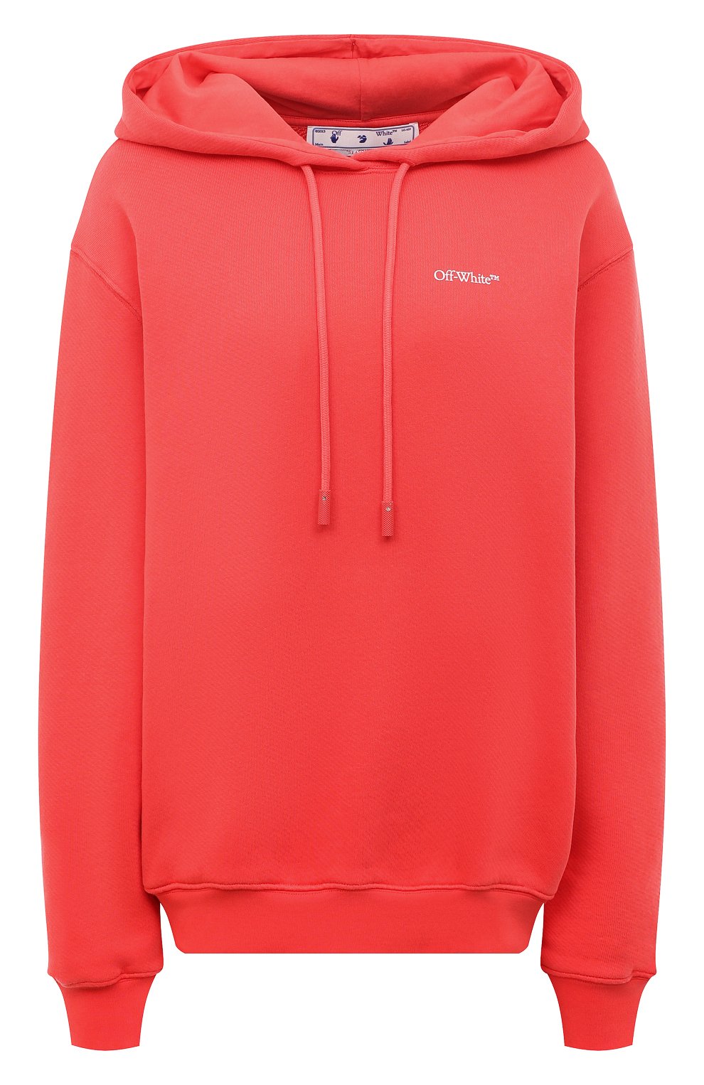 Хлопковое худи OFF-WHITE красного цвета по цене 49950 руб., арт. OWBB035S23JER0012901, фото 1 Хлопковое худи OFF-WHITE, арт. OWBB035S23JER0012901, фото 1