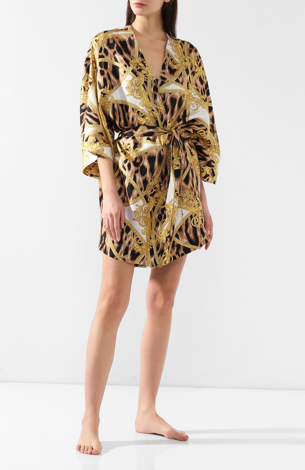 Шелковый халат VERSACE разноцветного цвета по цене 129000 руб., арт. AUD05058/AS00289, фото 2 Шелковый халат VERSACE, арт. AUD05058/AS00289, фото 2